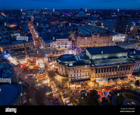 Aerial View Of Liverpool Christmas Market At St George S Hall