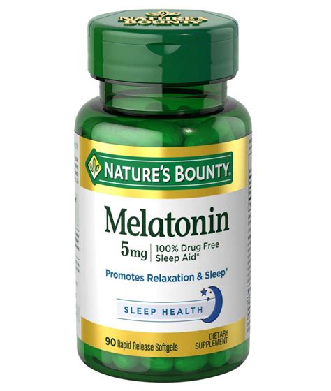 Viên uống Nature s Bounty Melatonin 5mg hỗ trợ cải thiện giấc ngủ 60 viên