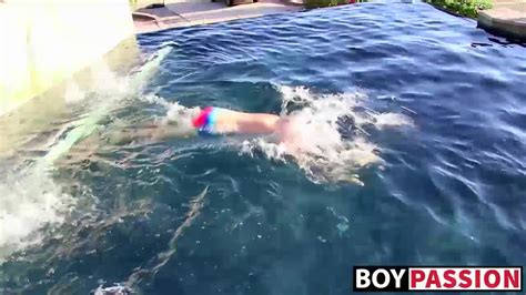 Blonde Twink Tyler Thayer Jerking His Cock Near The Pool BoyFriendTV