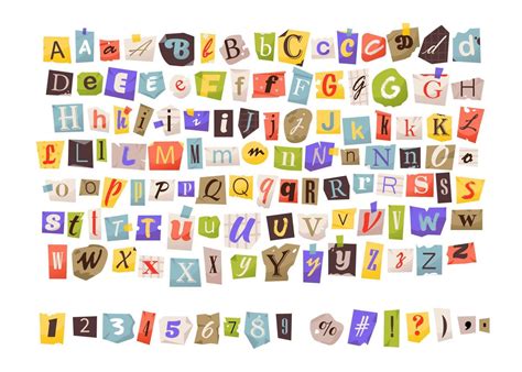 Clipping Alphabet Cut Letters Vector Font Vector Art At Vecteezy