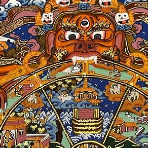 Genuine Hand Painted Tibetan Wheel Of Life Mandala Thangka Thanka Gold