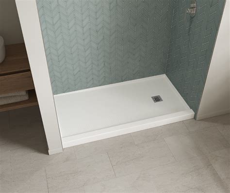 B3X 6036 Acrylic Alcove Shower Base With Anti Slip Bottom With Center