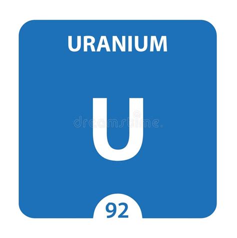 Uranium U Chemical Element Uranium Sign With Atomic Number Chemical