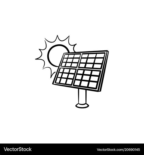 Solar energy industry hand drawn sketch icon Vector Image