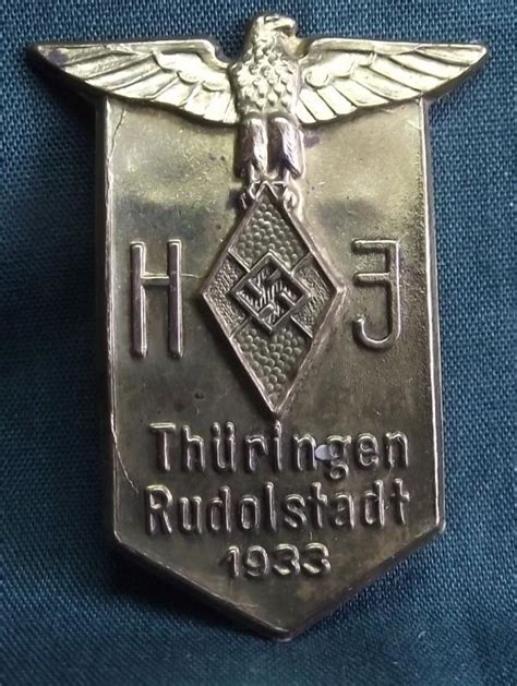 Crow Valley Militaria Hitler Youth Event Badge Tinnie Thuringen