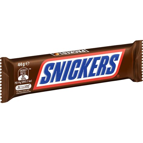 Snickers Chocolate Bar Peanuts Caramel Nougat 44g Woolworths