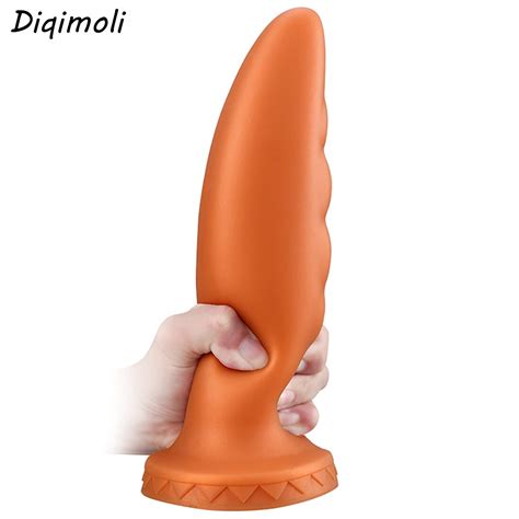 Grande tamanho de silicone líquido anal plug dildos língua macia pênis