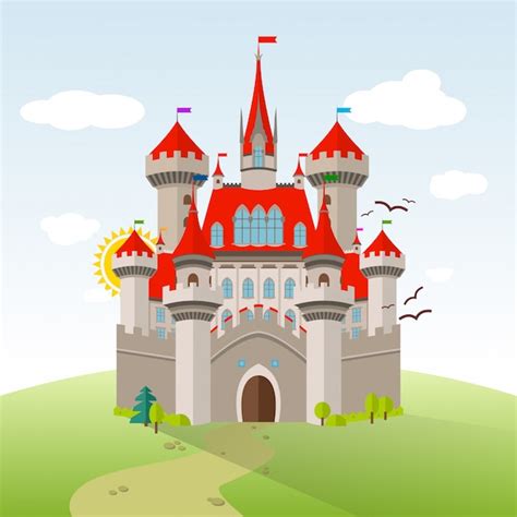 Castillo De Cuento De Hadas Vector De Imaginaci N Ilustraci N Infantil