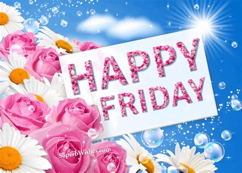 Happy Friday Animated GIF With Beautiful Flowers | SuperbWishes.com