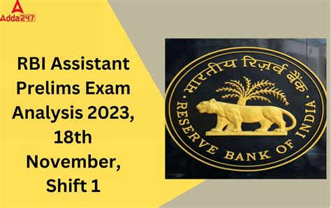 Rbi Assistant Prelims Exam Analysis 2023 18th November Shift 1