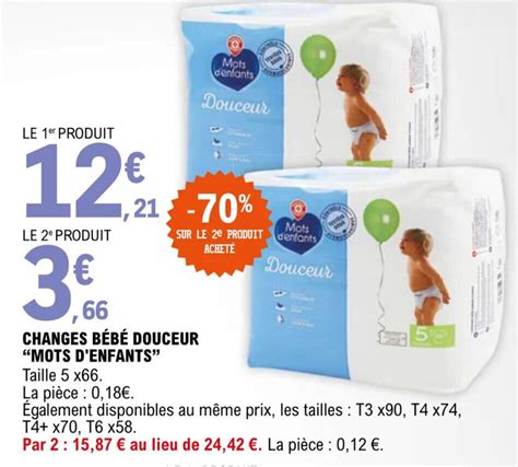 Promo Changes B B Douceur Mots D Enfants Chez E Leclerc