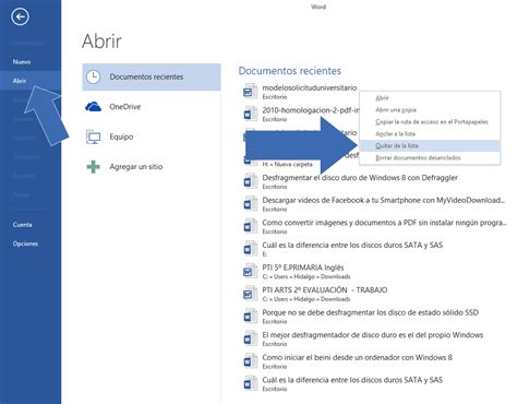 Como Borrar El Historial De Word Y Excel 2013