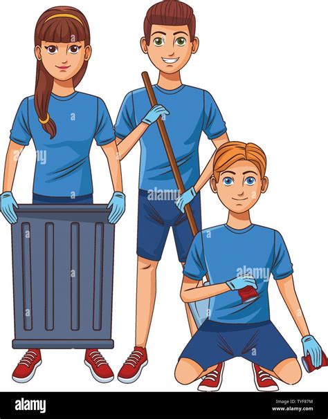 cleaning service person avatar cartoon character Stock Vector Image ...