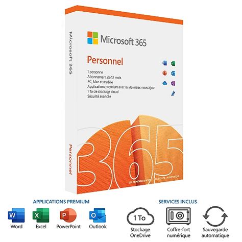 Logiciel Bureautique 365 Personnel Abonnement 1 An Microsoft Le