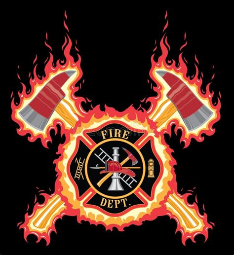 Firefighter Logo With Flames