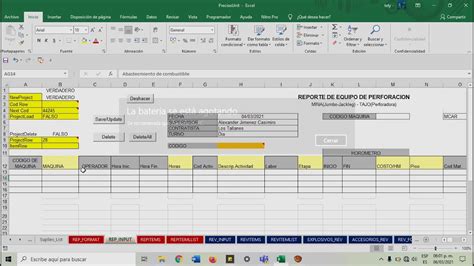Reporte De Perforaci N Y Voladura Formato Vba Youtube