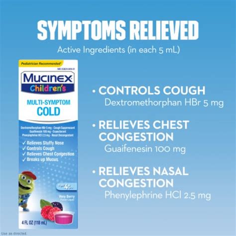 Mucinex Children's Multi-Symptom Cold Very Berry Liquid, 4 fl oz - King ...