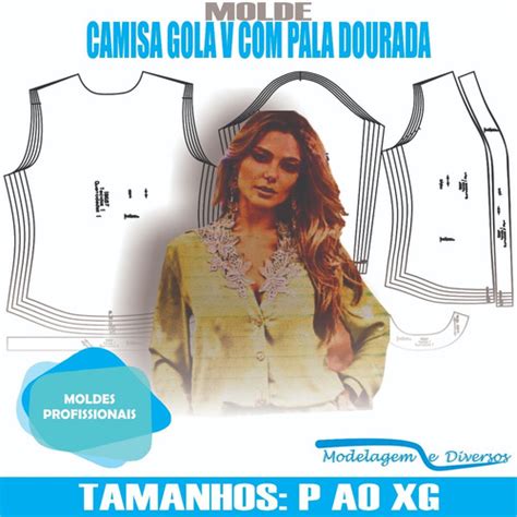 Molde Camisa Gola V Modelagem Diversos P Xg Email Parcelamento Sem