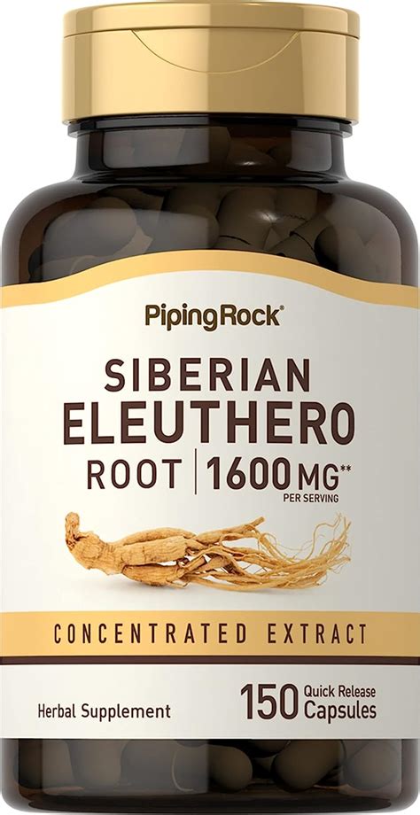 Amazon Piping Rock Siberian Eleuthero Root Capsules 1600 Mg