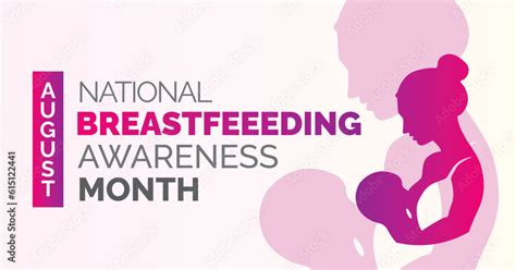 National Breastfeeding Awareness Month Banner August Vector Poster