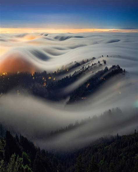 Moonlit Fog Waves Mount Tamalpaissan Francisco 😍 By