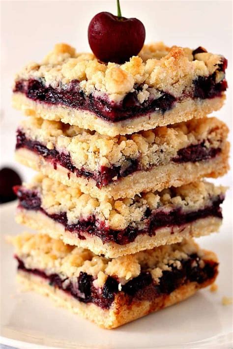 Cherry Pie Crumb Bars Recipe Crunchy Creamy Sweet