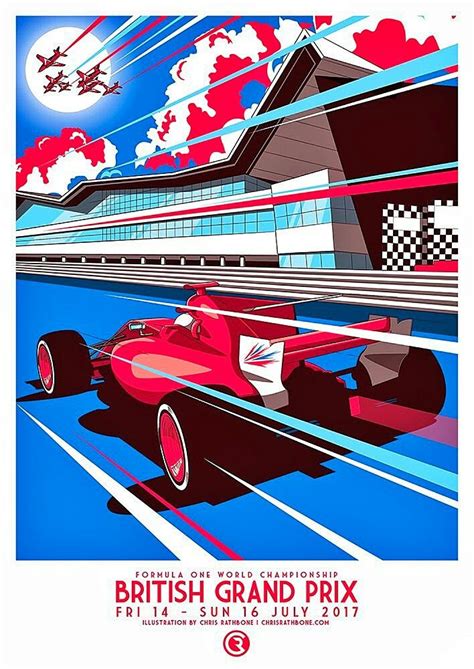 2017 British Gp At Silverstone Poster By Chris Rathbone F1 Formula1