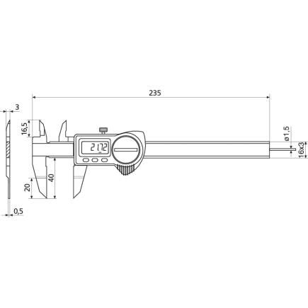 HELIOS PREISSER 1326920 Digital Pocket Caliper IP67 For External