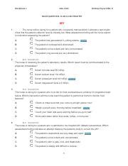 Worksheet 1 Fluid Electrolytes NCLEX Questions KEY Docx Worksheet 1