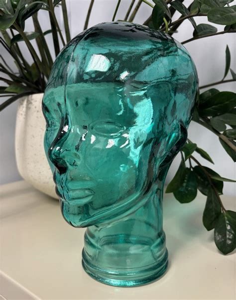 Vintage Glass Mannequin Head Bust Statue Etsy