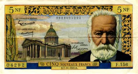 BILLET DE BANQUE français 5NF Victor Hugo en très bon état EUR 60 00