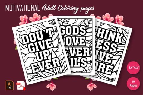 Motivational Quote Adult Coloring Pages Graphic By GraphicsCave021