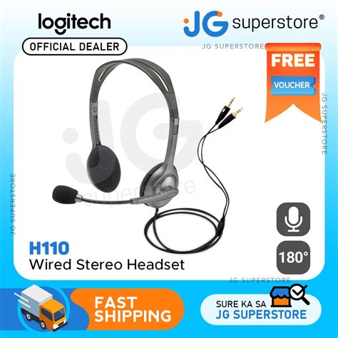 Logitech H Wired Stereo Headset With Microphone And Dual Mm Plug