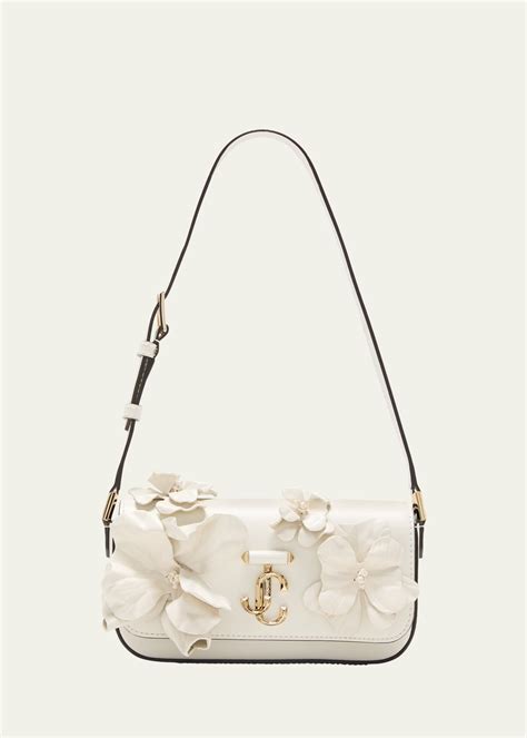 Jimmy Choo Avenue Mini Flower Leather Shoulder Bag Bergdorf Goodman