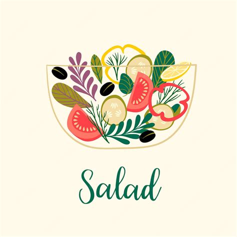 Premium Vector Vector Illustration Of Vegetable Salad