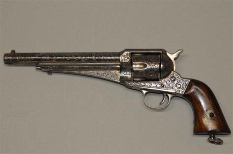 Engraved Remington Model 1875 Single Action Army Revolver 44 Cal 7