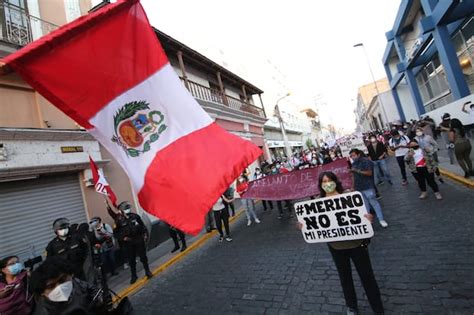 Protesta En Rechazo Al Presidente Manuel Merino Arequipa Protesta Contra Manuel Merino