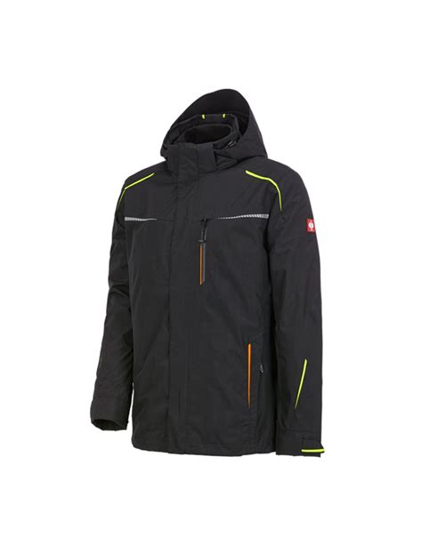 Veste De Fonction En E S Motion Hommes Noir Jaune Fluo Orange