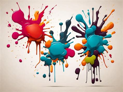 Premium Photo | Colorful paint splattersPaint splashesVector illustration