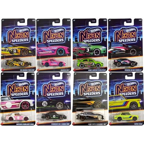 Hot Wheels Neon Speeders Set Completo Porsche Camaro Toyota Lancer Mattel 1 64 Shopee Brasil