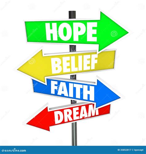 Hope Belief Faith Dream Arrow Road Signs Future Royalty-Free Stock