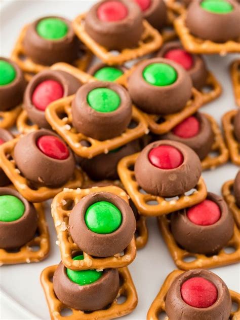 A White Plate With Rolo Pretzels On It Christmas Baking Recipes