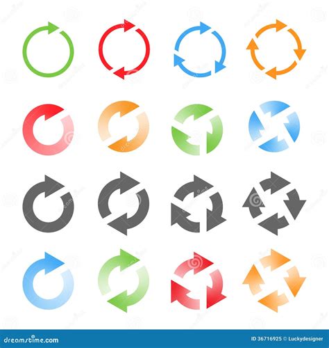 Rotating Arrows Set Vector Illustration Stock Vector Illustration Of