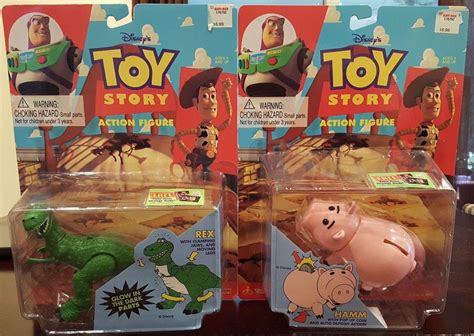 VINTAGE DISNEYS Toy Story Rex & Hamm Action Figures Thinkway Toys 1995 ...