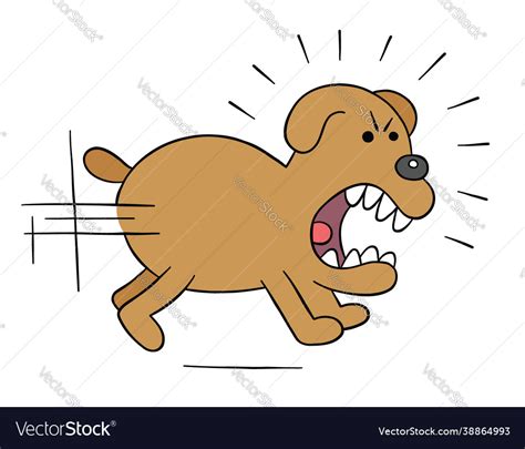 Cartoon angry dog chasing Royalty Free Vector Image