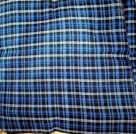 Checked Blue Base Blue Check Polycotton Mattress Fabric GSM 180 5