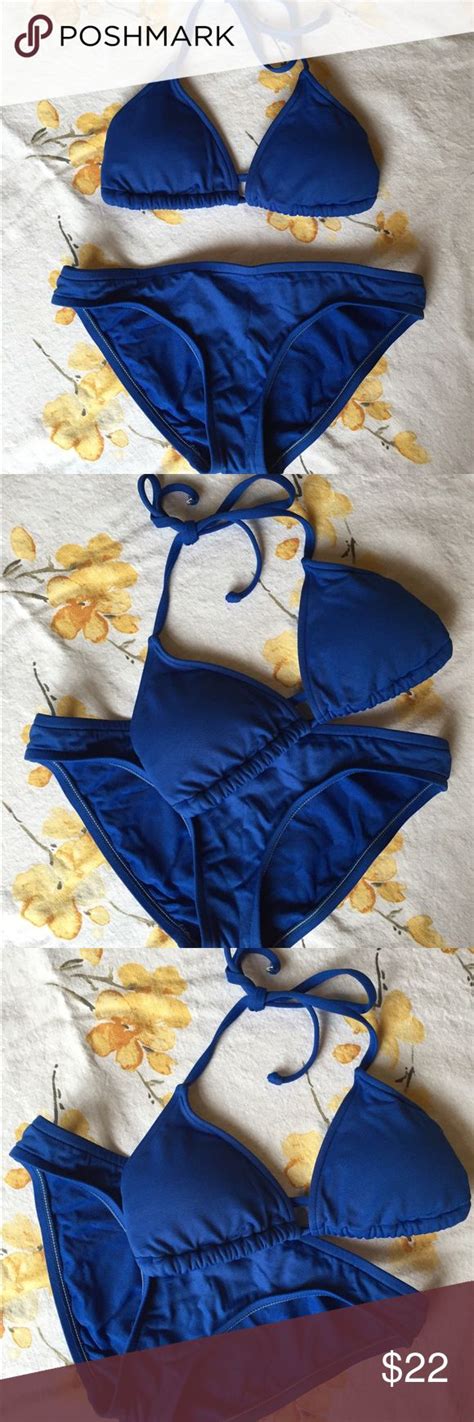 Bright Royal Blue Bikini Swim Set Bright Blue Bikini Top Has Removable