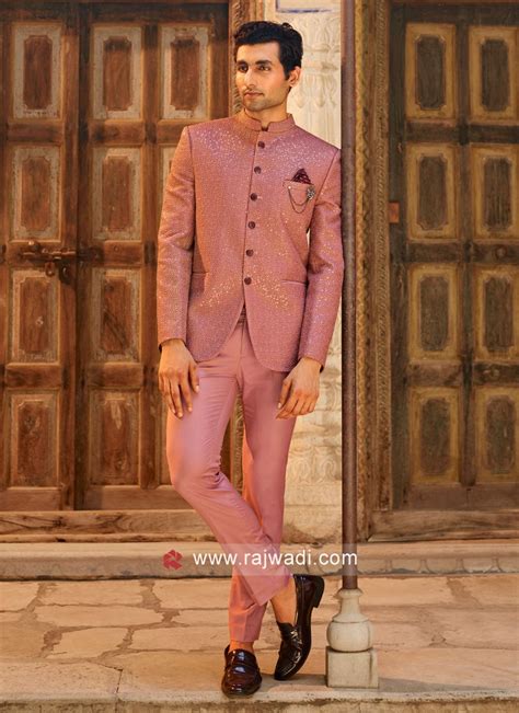 Onion Pink Color Jodhpuri Suit