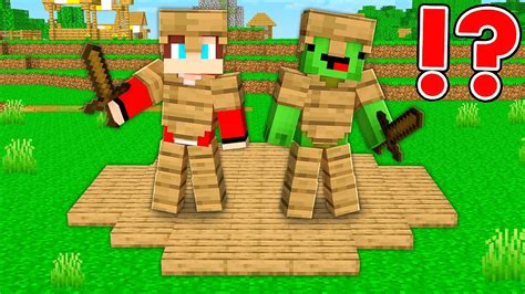 JJ And Mikey In WOODEN PLANKS CIRCLE In Minecraft - Maizen - YouTube