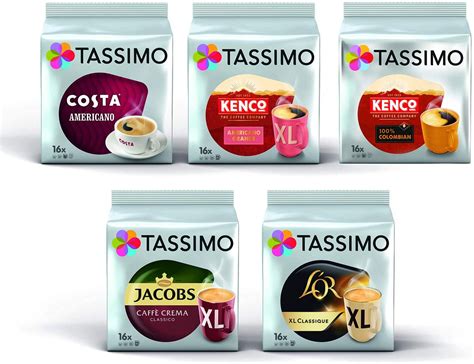 Tassimo Black Coffee Bundle Costa Americano Kenco Pure Colombian